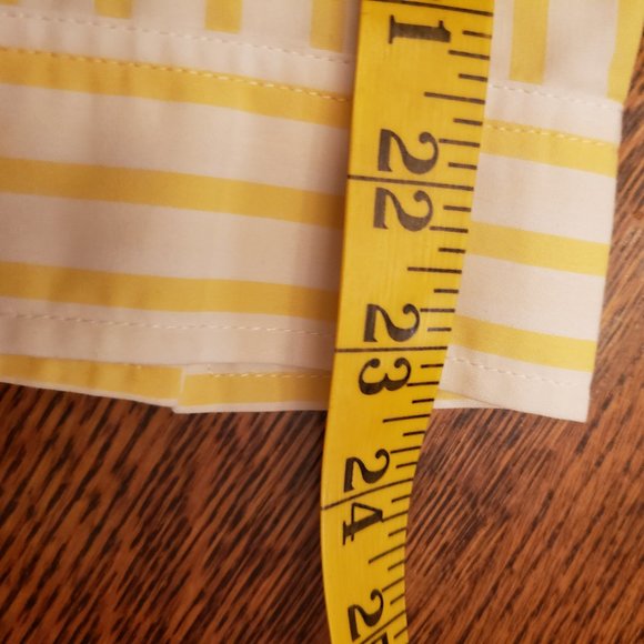 Chico's Yellow and White Stripe Button Down Shirt - Picture 11 of 11